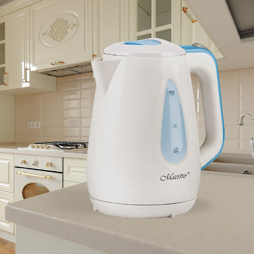 Електрочайник 1,7л 1850-2200W (диск) блакитний MR-031-BLUE Maestro | Зображення 1