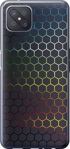 Чехол на Oppo A92S Переливающиеся соты "498u-1926-17620"