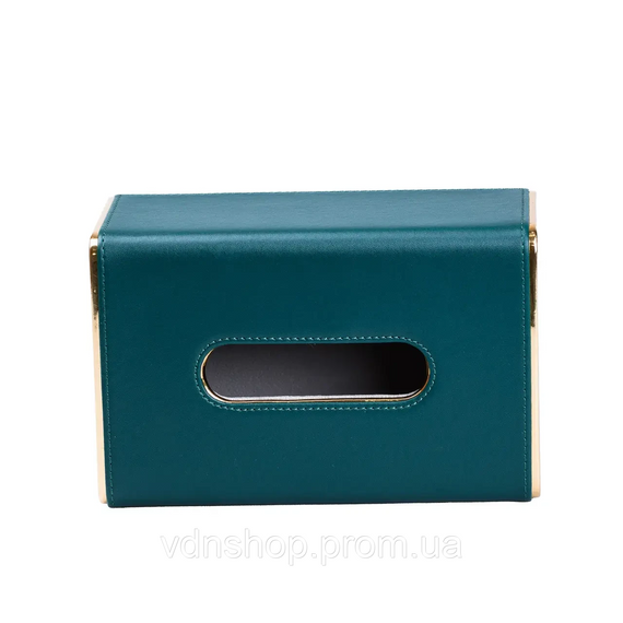 Серветниця з еко шкіри 21х13.5х9.5 см для серветок на стіл Зелений HP-3-208GR | Зображення 1
