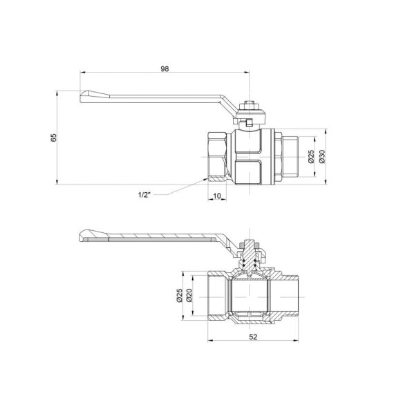 Кран кульовий Icma 1/2" прямий №350 | Зображення 1