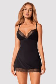 Сорочка Obsessive Bella Rou chemise Чорна M/L
