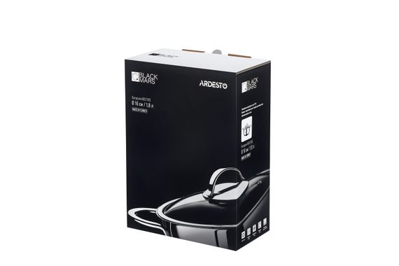 Каструля Ardesto BLACK MARS, скляна кришка, 1.8 л, нержавіюча сталь (AR0718S) | Зображення 6