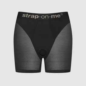 Шорти з фіксацією ділдо Strap-On-Me Harness Lingerie Halo - L - Black Sex Aura
