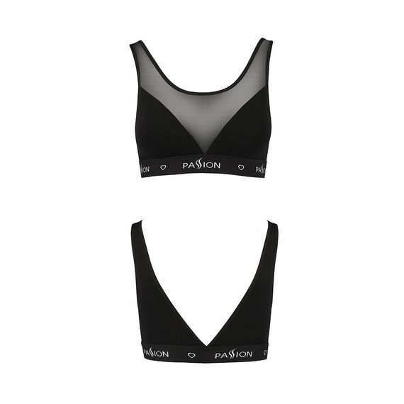 Топ з прозорою вставкою Passion PS002 TOP XL, black | Зображення 4