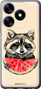 Чохол на Tecno Spark 10C Єнотик з кавуном "4605u-3116-2448"