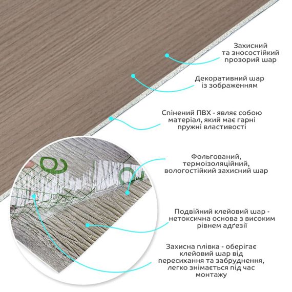 Самоклеюча вініловая плитка в рулоні 600х3000х2мм Мат SW-00002051 | Зображення 1