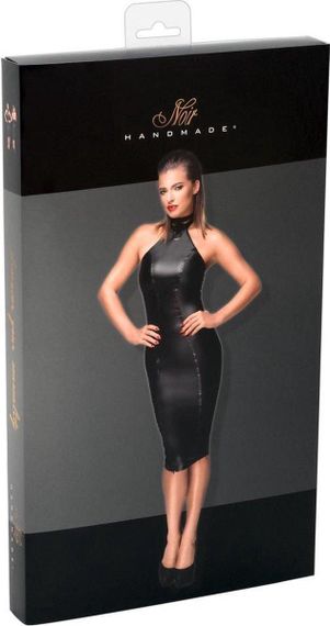 Платье с чокером Noir Handmade F160 из винила, черное, XL Sex Aura | Зображення 7