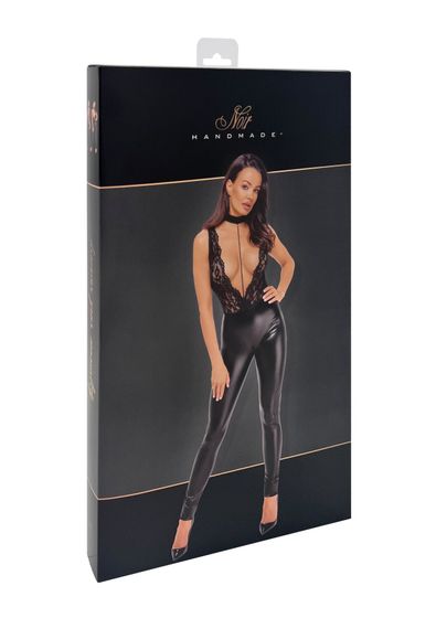 Комбінезон Noir Handmade F298 Libido, XXL, під латекс, мереживний верх, чокер, знімне намисто, доступ | Зображення 6