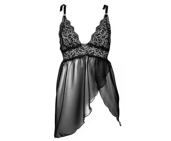 Вишукана сорочка бебі-дол Bracli Satin Paris Чорна M | Зображення 3