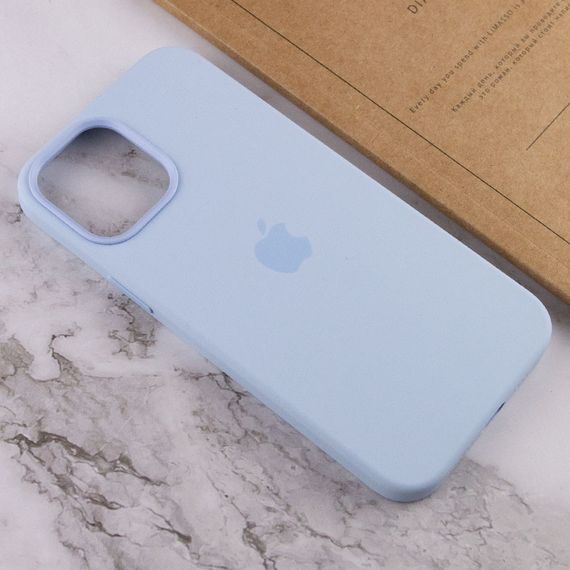 Чехол Silicone case (AAA) with Magsafe and Animation для Apple iPhone 12 Pro Max (6.7") Голубой / Cloud Blue | Зображення 6