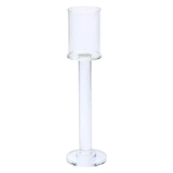 Подсвечник стеклянный на ножке 8×31 см подсвечник бокал декоративный прозрачный HP-4-43S | Зображення 2