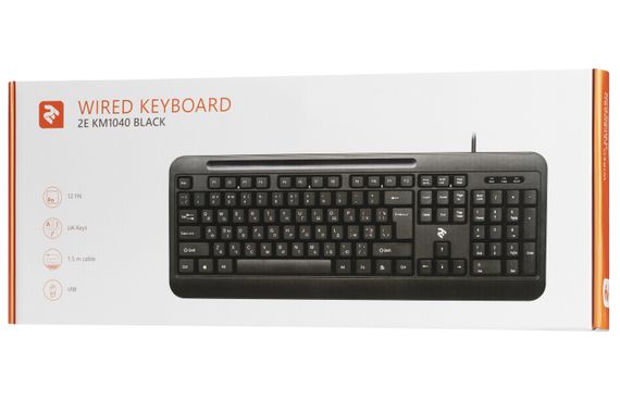 Клавиатура 2E KM1040 USB Black (2E-KM1040UB) | Зображення 1