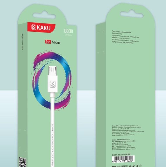 USB кабель Kaku KSC-285 USB - Micro USB 1m - White | Зображення 3