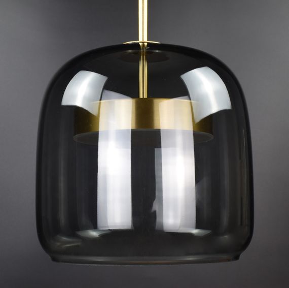 Люстра світлодіодна підвісна LED світильник для квартири на стелю лед 27044 Латунь 45-150х22х22 см. | Зображення 4