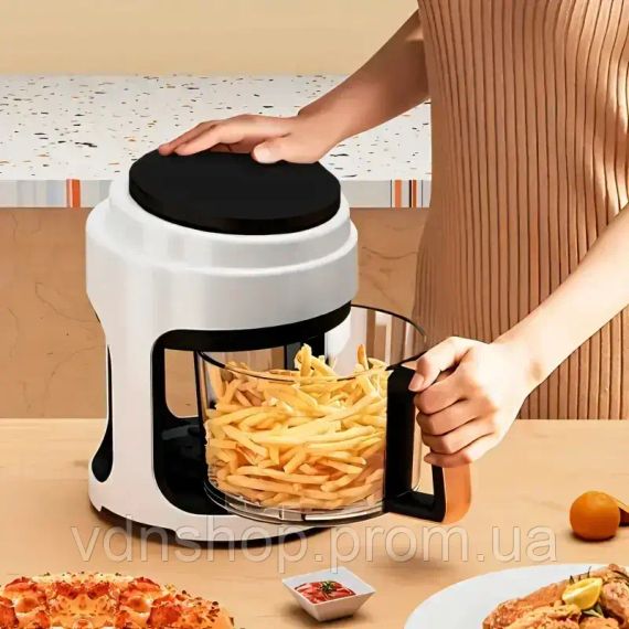 Черная Аэрофритюрница безмасляная сенсорная на 6л Gold Diamond TK9905 3200Вт | Зображення 4