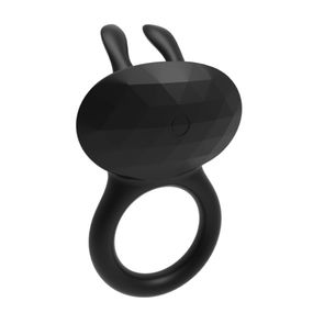 Ерекційне віброкільце Every Night Toys Diamond The Duke з вушками для клітора, чорне Sex Aura