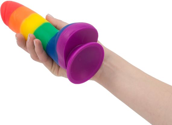 Райдужний фалоімітатор ADDICTION - JUSTIN - 8 "- RAINBOW, 20,3 см, силікон, вібропуля в подарунок | Зображення 4