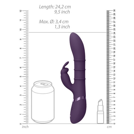 Вібратор-кролик Sora Vive фіолетовий для точок G, U та клітора з багаторежимною стимуляцією і пультом | Зображення 6