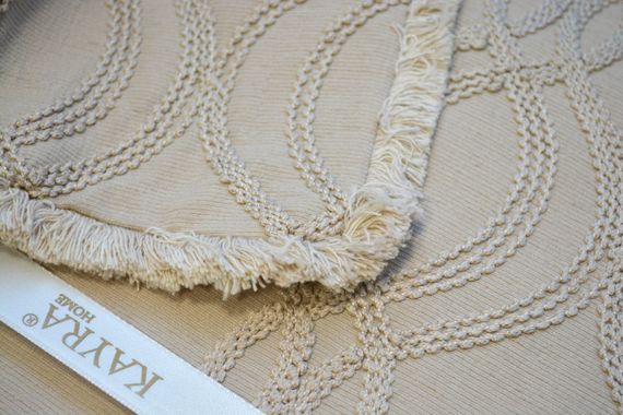 Покривало з бахромою Kayra 240х260 см Dolores капучіно | Зображення 2