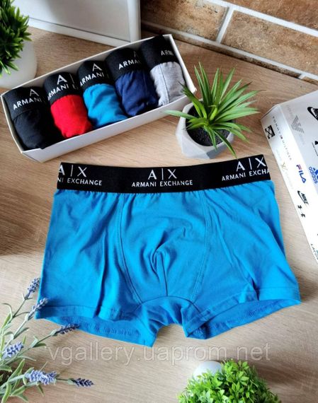 Чоловічі боксери Armani Exchange, чоловічі труси Армані, Бавовняні труси Преміум'якості Армані L, Блакитний