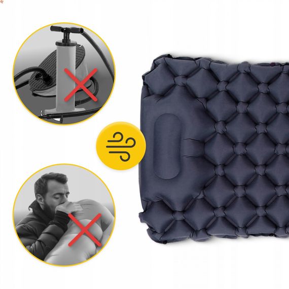 Надувний килимок (каремат) Mountain Goat 190 x 58 x 5 см з вбудованим насосом MG0009 Navy Blue (P-5905973400916) | Зображення 6