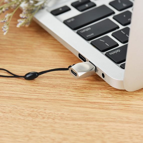 Переходник Hoco UA8 MicroUSB to Type-C Стальной | Зображення 4