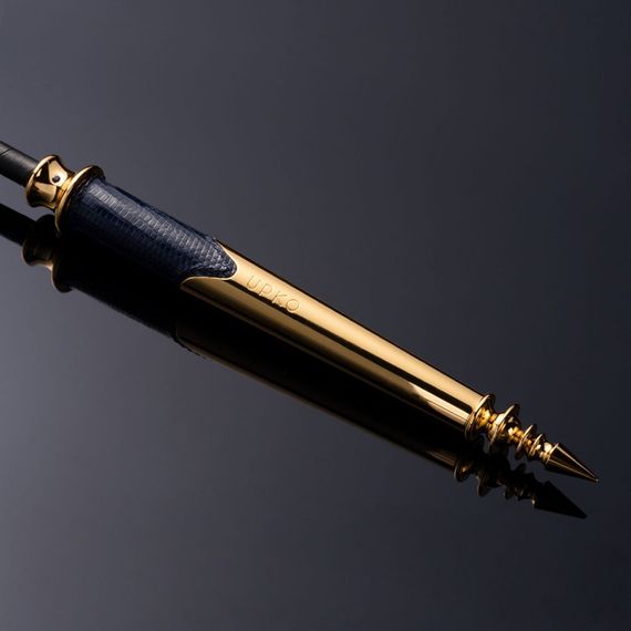 Стек из итальянской кожи UPKO Black Label Collection, позолота и чешский цирконий, ручная работа sexstyle | Зображення 2