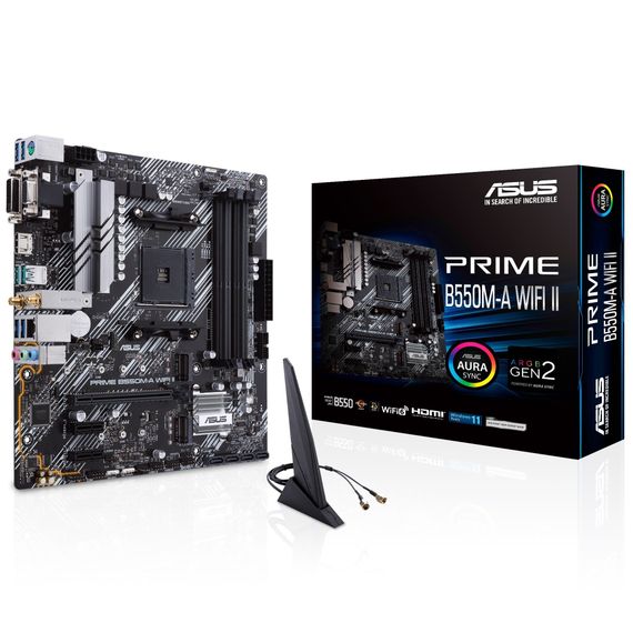 Материнcька плата ASUS PRIME B550M-A WIFI II sAM4 B550 4xDDR4 M.2 HDMI DP D-Sub Wi-Fi BT mATX 90MB19X0-M0EAY0 | Зображення 7