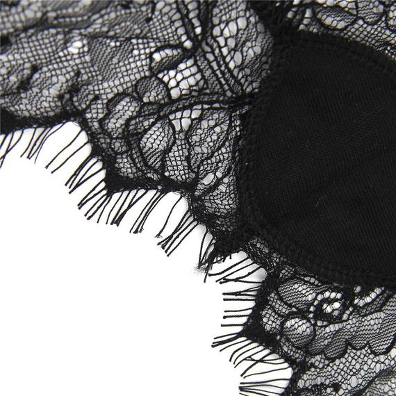 Мереживні трусики StarNight з вирізом ззаду та атласним бантом, чорні, XS-S sexstyle | Зображення 3