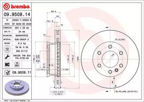 Диск Гальмівний MB SPRINTER передн., вент. , BREMBO (09950811)