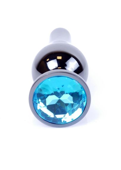 Анальна пробка - Jewellery Dark Silver Long Plug Light Blue Sex Aura | Зображення 1