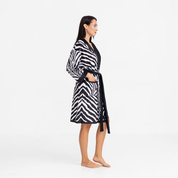 Халат женский из плюшевого велюра эксклюзивный Zebra 18268 2XL-3XL | Зображення 1