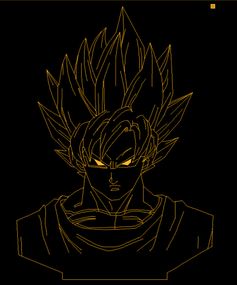 Акриловый светильник-ночник Сон Гоку желтый tty-n000446