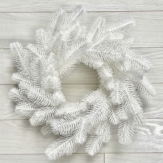 Вінок новорічний різдвяний Lux з литої хвої d-40 см білий | Зображення 2