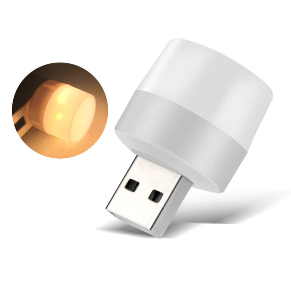 Міні світлодіодний USB світильник круглий, Теплий