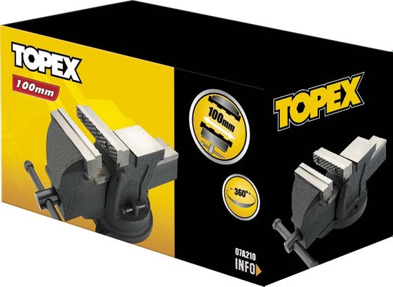 Тиски TOPEX поворотные, 100 мм (07A210) | Зображення 1