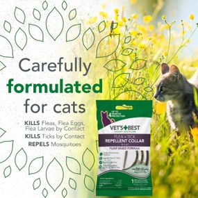 Нашийник від бліх та кліщів для котів Vetʼs Best Flea & Tick Repellent Collar For Cats, 60 см