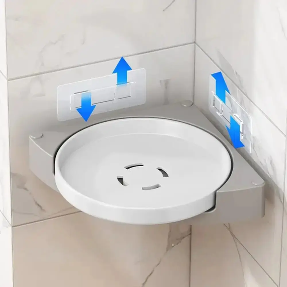 Угловое вращающееся полотнище для ванной комнаты Multi Functional Rotational Tray | Зображення 1