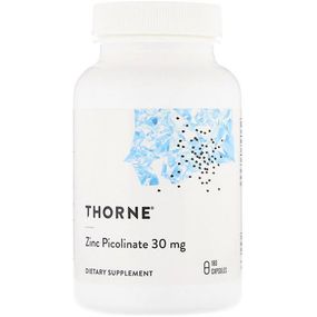 Микроэлемент Цинк Thorne Research Double Strength Zinc Picolinate 30 mg 180 Veg Caps