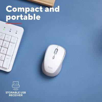 Мышка Trust Yvi+ Silent Wireless/Bluetooth White (25513) | Зображення 1
