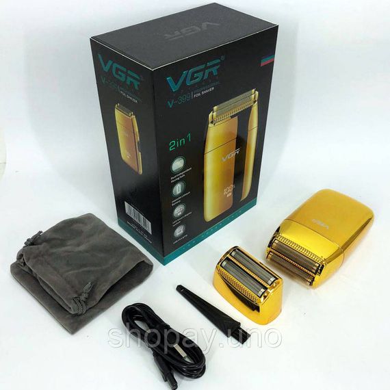 Акумуляторна бритва для гоління голови VGR V-399 GOLD, Бритва портативна акумуляторна WY-64 | Зображення 7