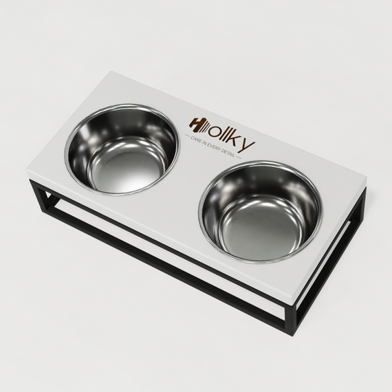 Миски на подставке для маленьких собак и котов Hollky Base S (2 × 0,45 л) BS-36187-BLWH | Зображення 9