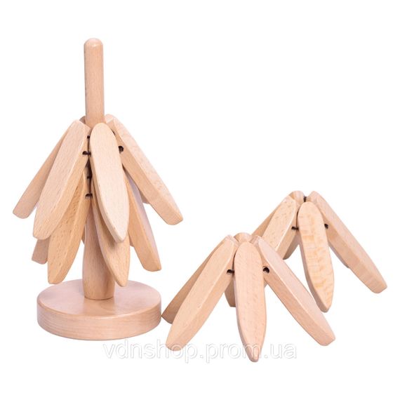 Набір підставок під гаряче з дерева 3 шт Ø19 (см) + тримач підставки на стіл під гаряче HB-40-4BE | Зображення 2
