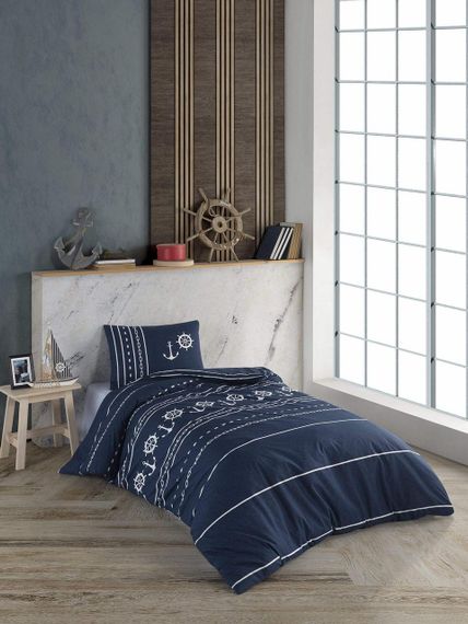 Комплект постільної білизни  Kristal Young 160×220 см Marine Lacivert