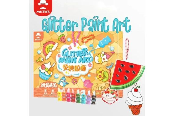 Набор для изготовления брелоков с блестками Glitter Paint Art