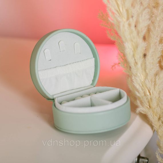 Шкатулка для украшений из эко кожи 10×9×4.5 см органайзер для ювелирных изделий HP-5-31GR | Зображення 5