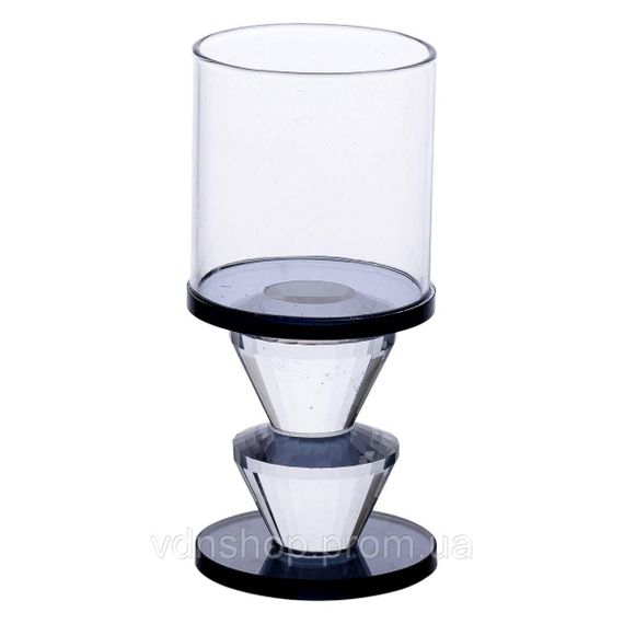 Подсвечник стеклянный 6×13 см на одну свечу подсвечник бокал на ножке декоративный Серый HP-4-20M