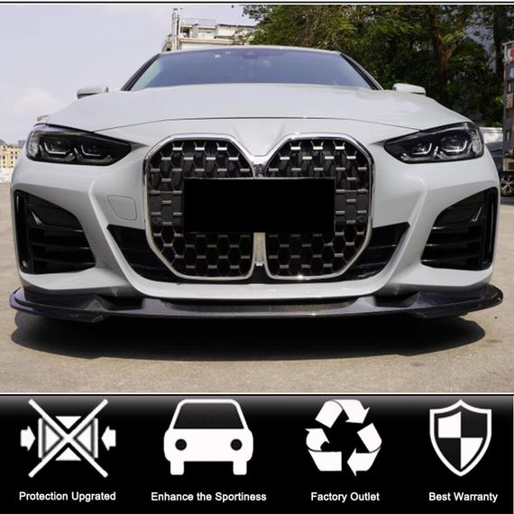 Накладка на передній бампер Lip V2 (для G26 M-Sport, Карбон) для BMW 4 серія G22/23/26 2020- рр | Зображення 1
