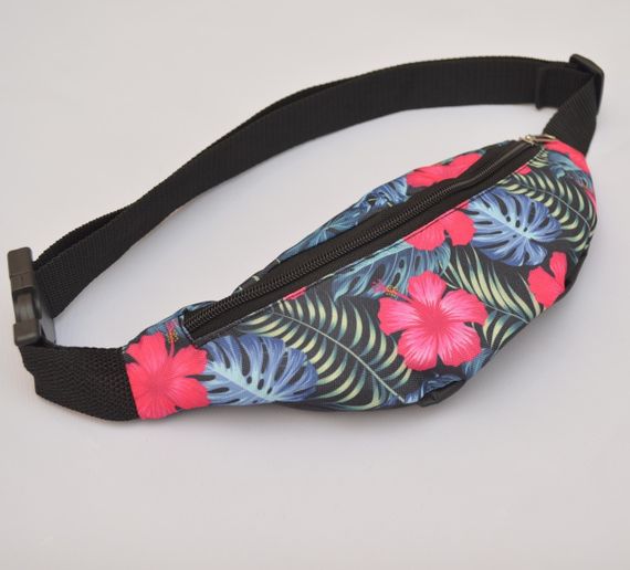 Сумка поясная бананка 4Profi Мини с принтом Цветы с одним отделением 20388 | Зображення 2