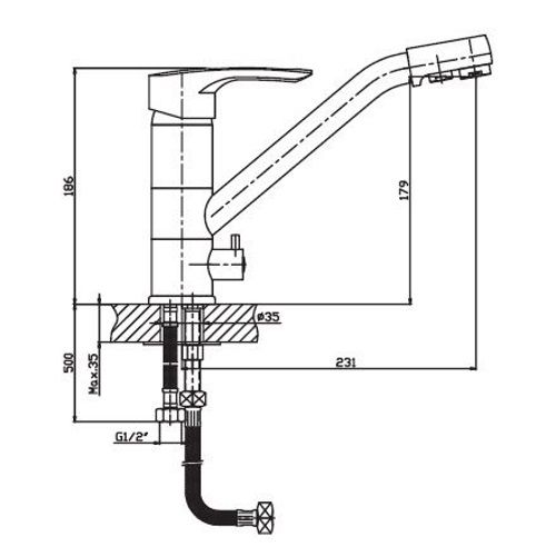 Змішувач для кухні Haiba HANSBERG 021 (HB0681) | Зображення 1